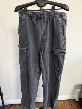 H&M Men's Denim Cargo Pants in Charcoal